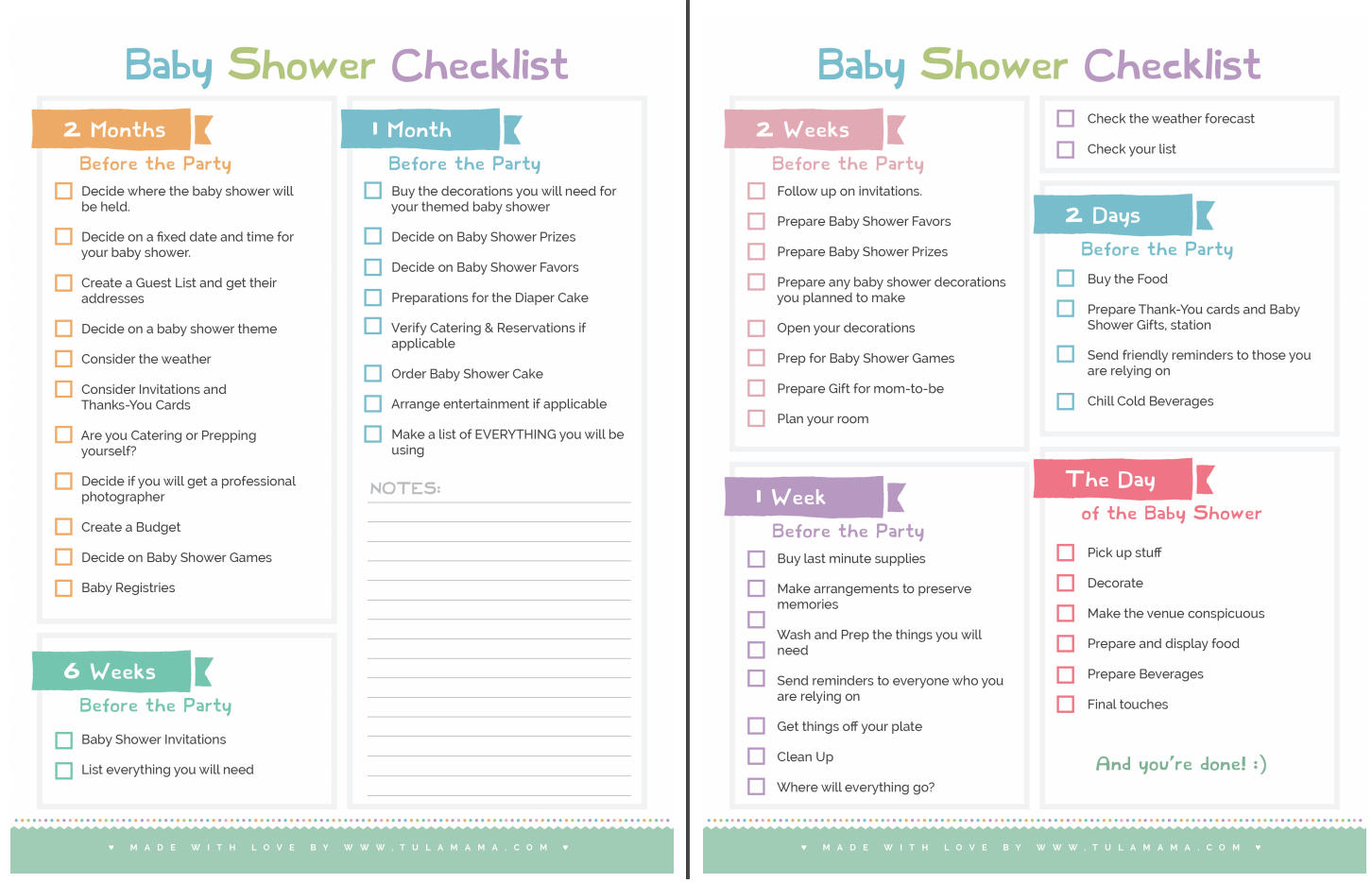 The Only Baby Shower Checklist You Will Need Tulamama