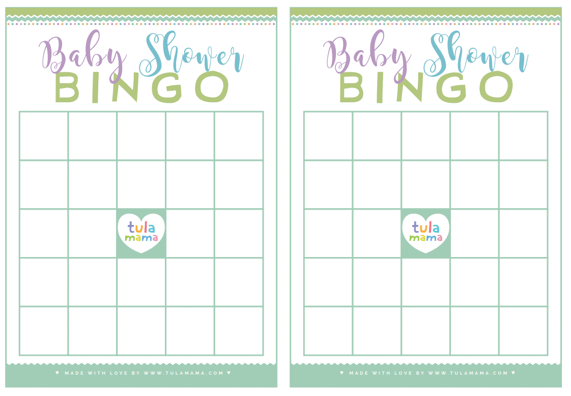 Green Yellow Baby Shower Bingo Blank Game Printable, Tropical Baby