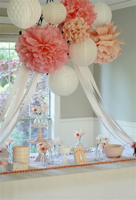 pink baby shower decorations