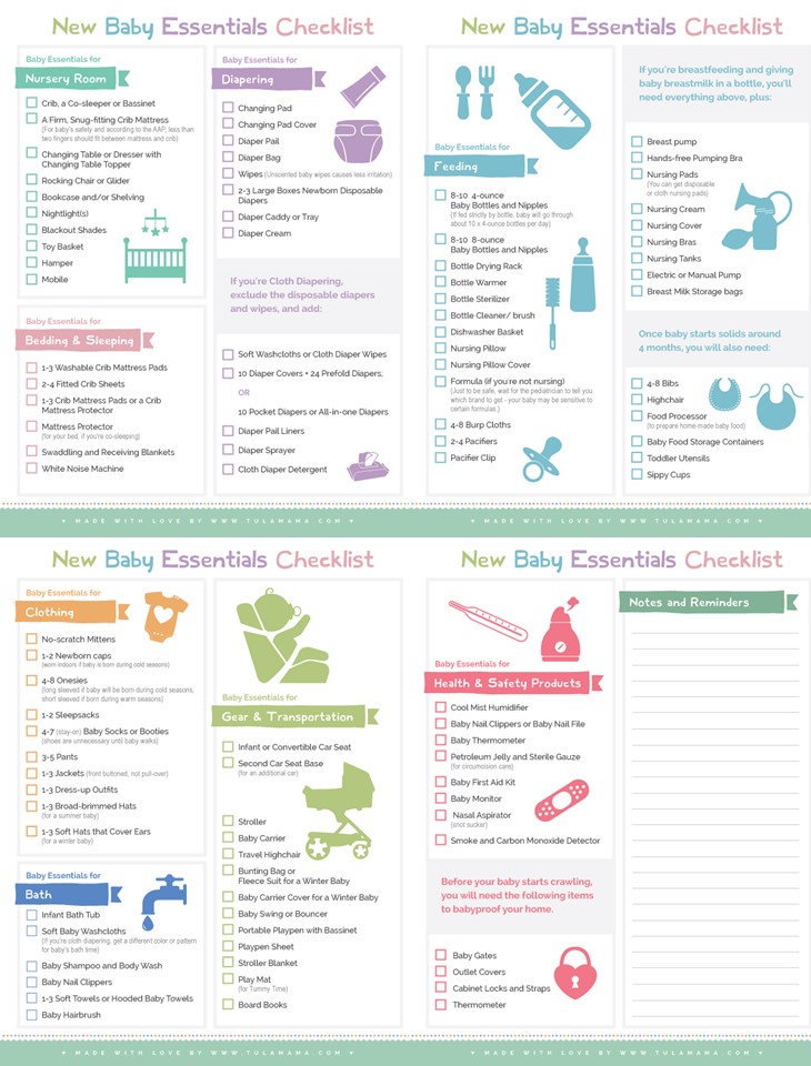 baby essentials checklist printable