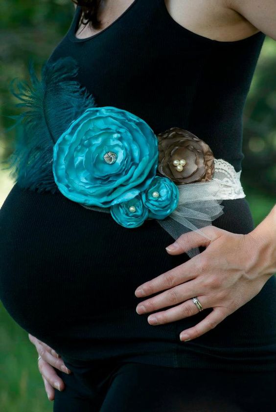 blue maternity sash