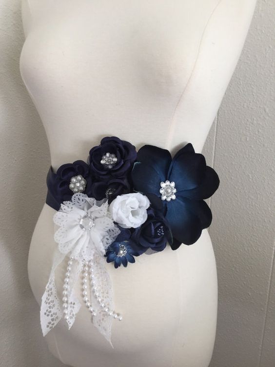 blue mommy to be sash