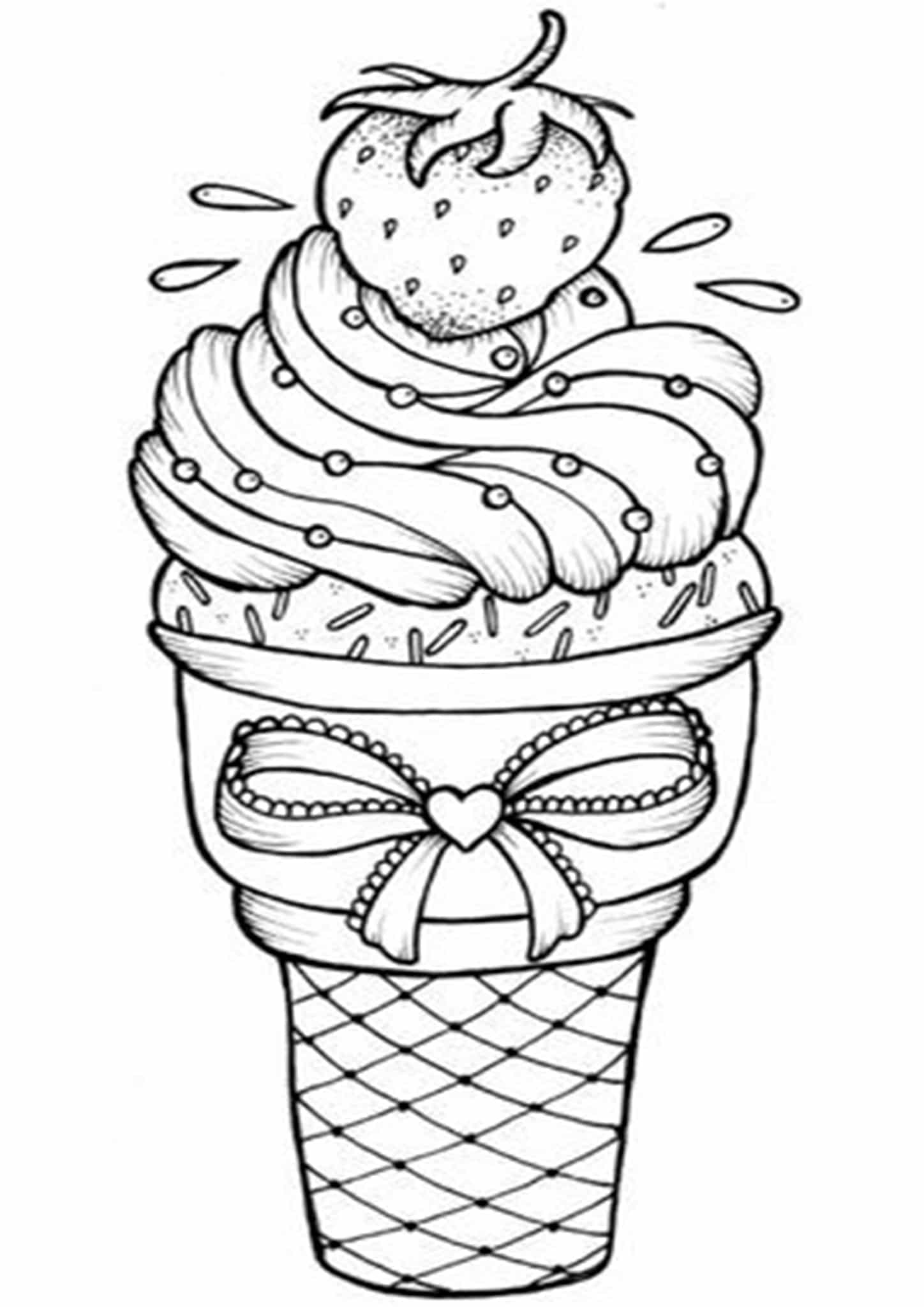 Coloring Pages Ice Cream Free Printable Worksheets