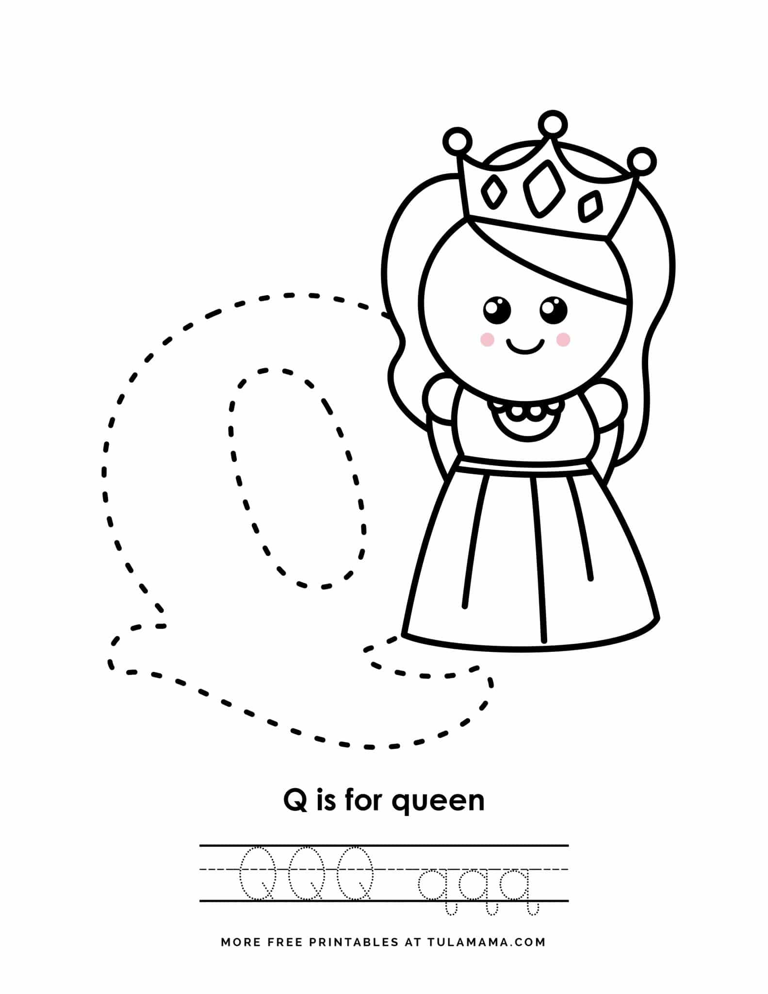 letter-q-cute-tracing-pages