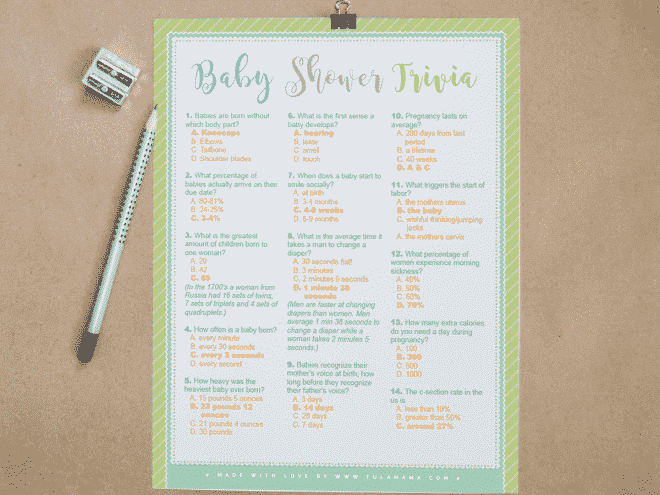 Editable Baby Trivia Quiz Game Printable Baby Shower Game -  Portugal