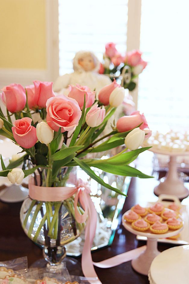 baby shower flower centerpieces girl