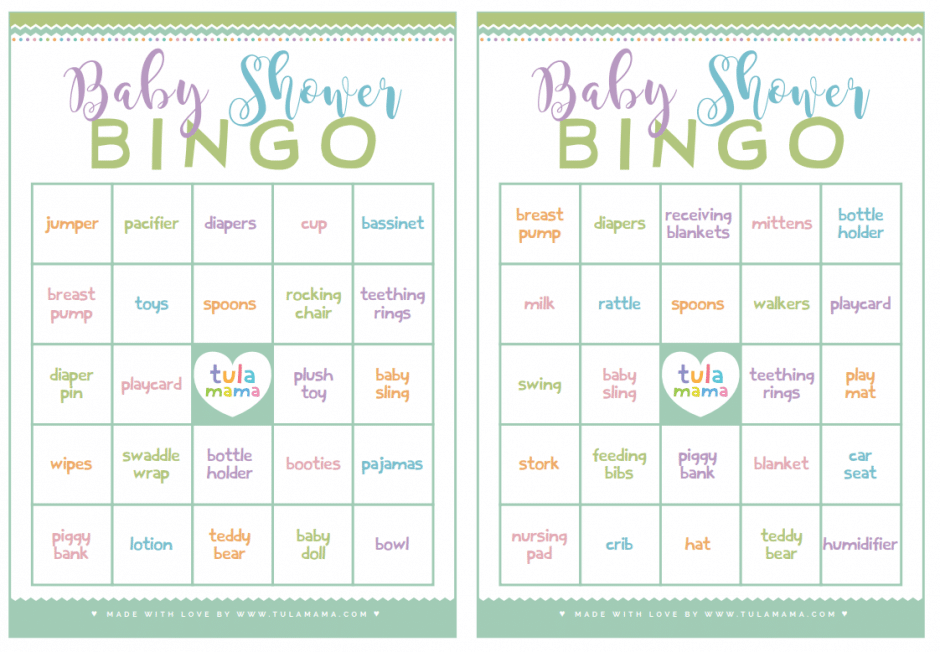 free download baby shower bingo