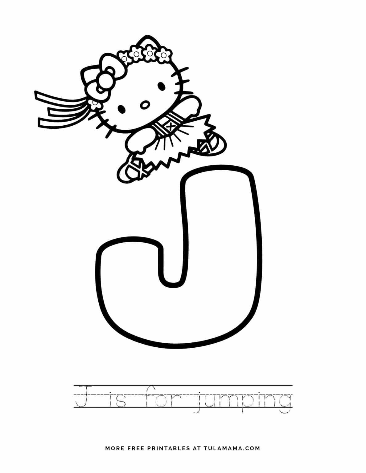 free printable hello kitty tracing letters worksheets tulamama