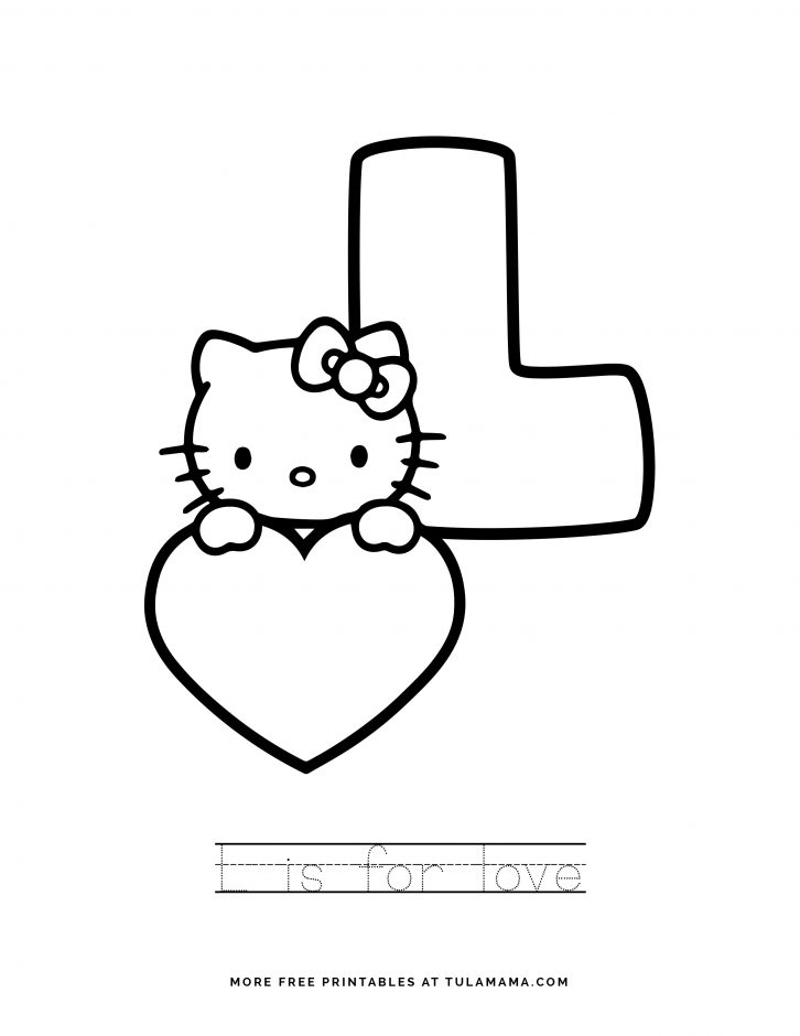 free printable hello kitty tracing letters worksheets