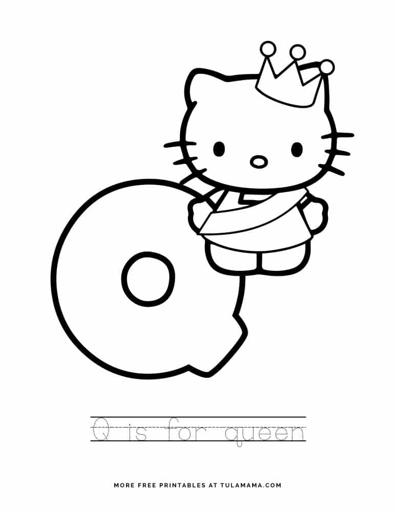 free printable hello kitty tracing letters worksheets tulamama