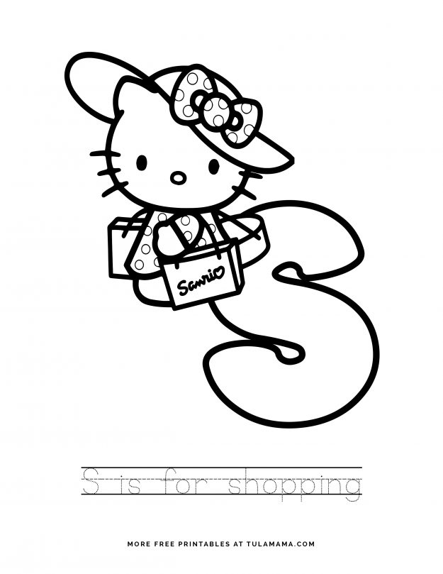 free printable hello kitty tracing letters worksheets tulamama