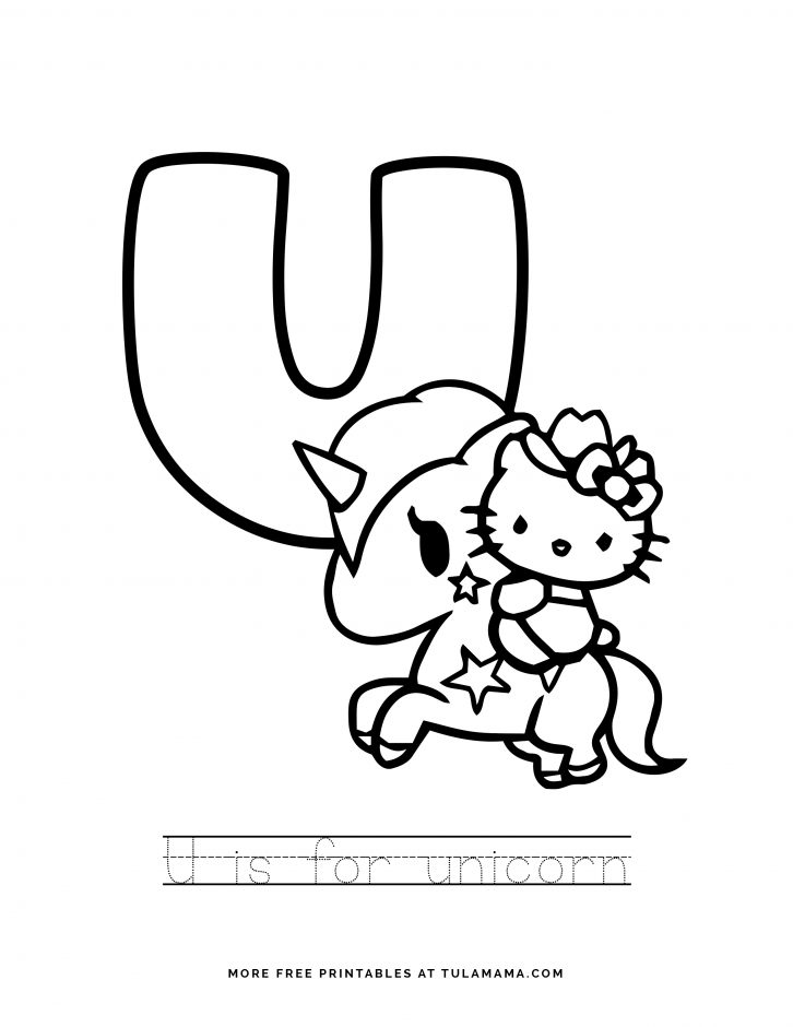 free printable hello kitty tracing letters worksheets tulamama