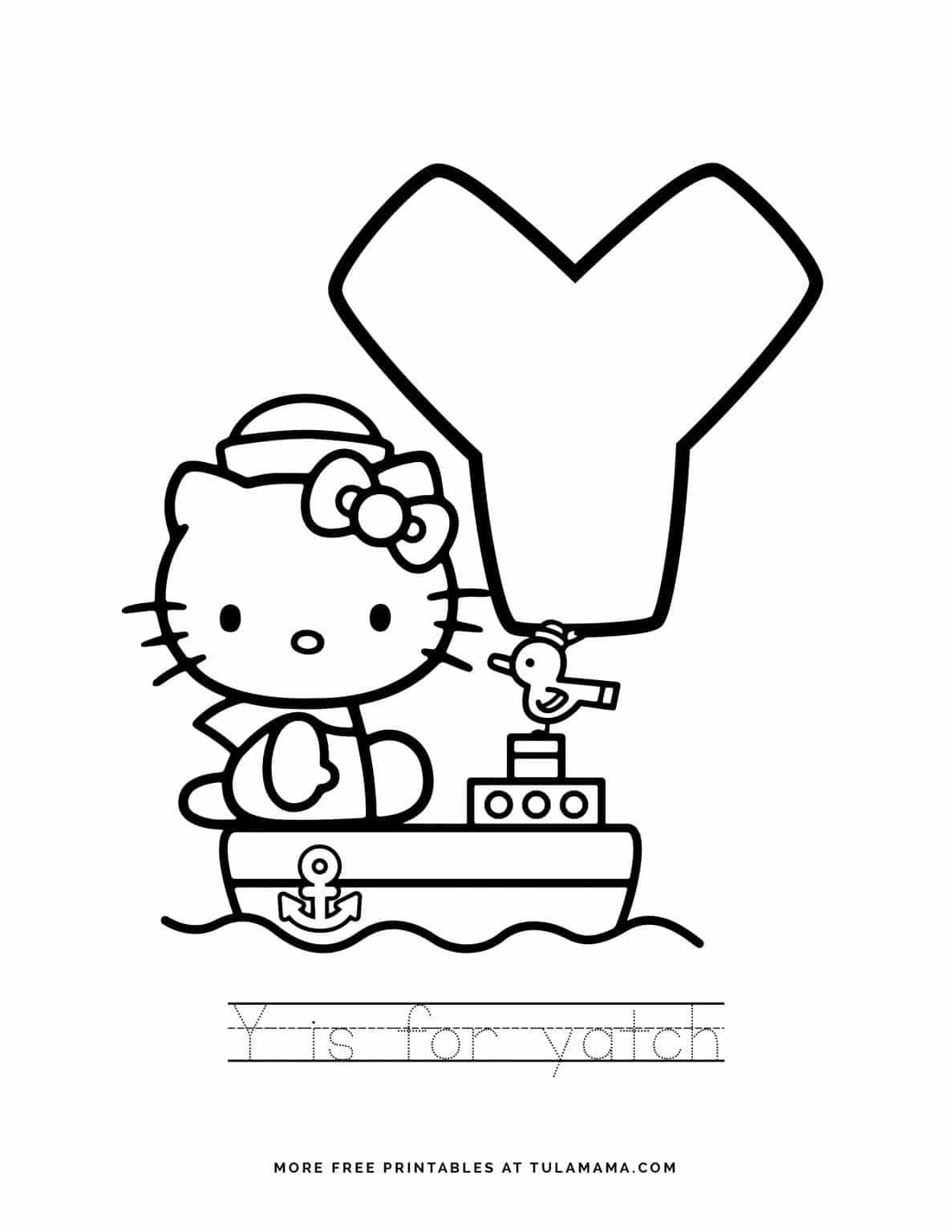 free printable hello kitty tracing letters worksheets tulamama