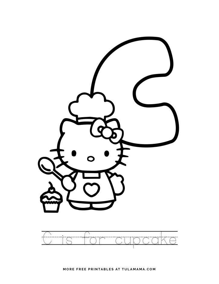 free printable hello kitty tracing letters worksheets tulamama