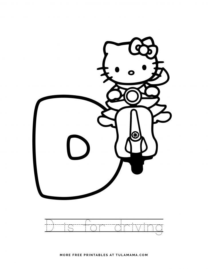 free printable hello kitty tracing letters worksheets tulamama
