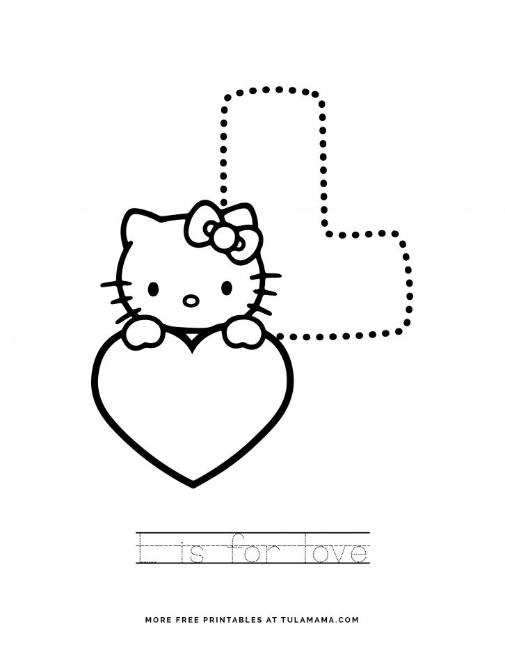 free printable hello kitty tracing letters worksheets tulamama