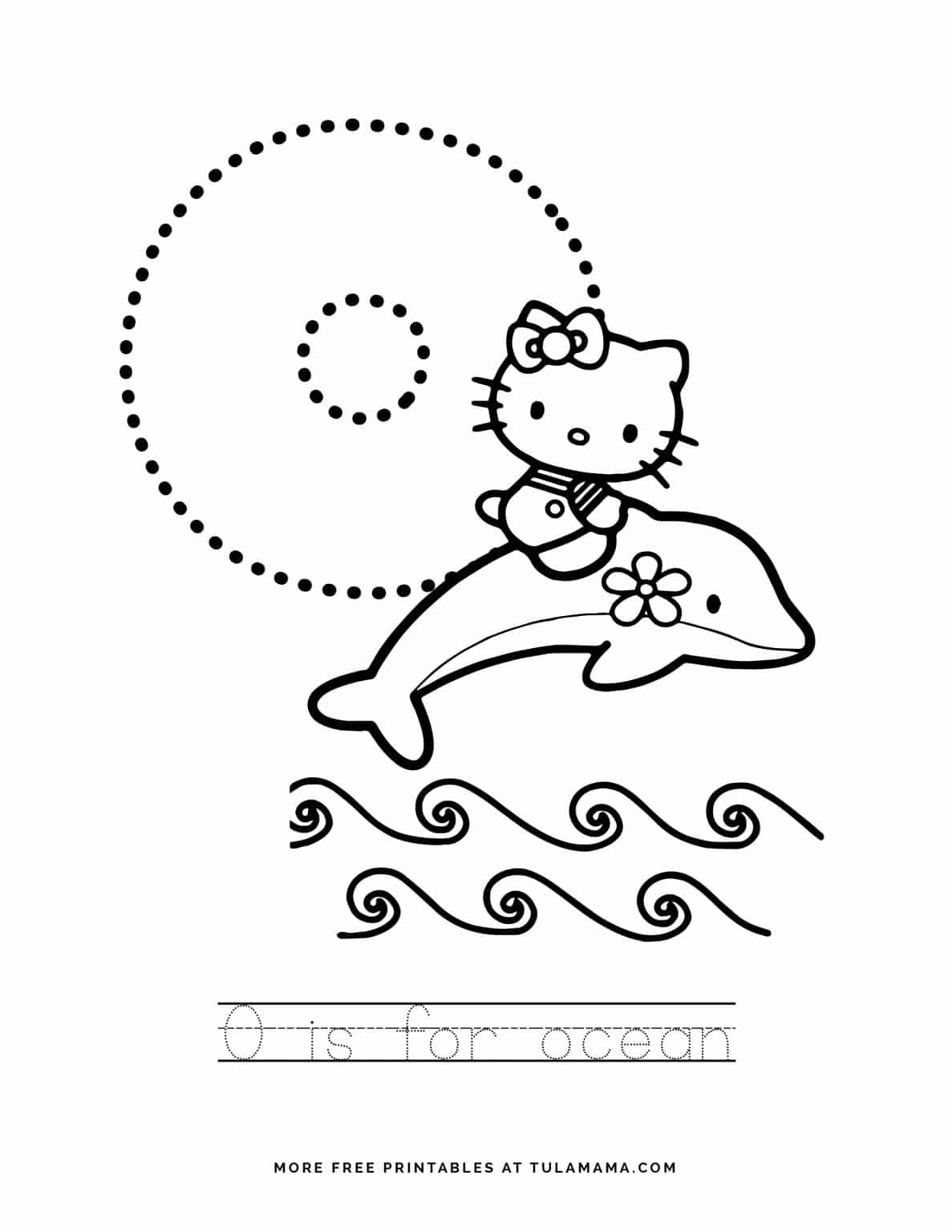 free printable hello kitty tracing letters worksheets tulamama