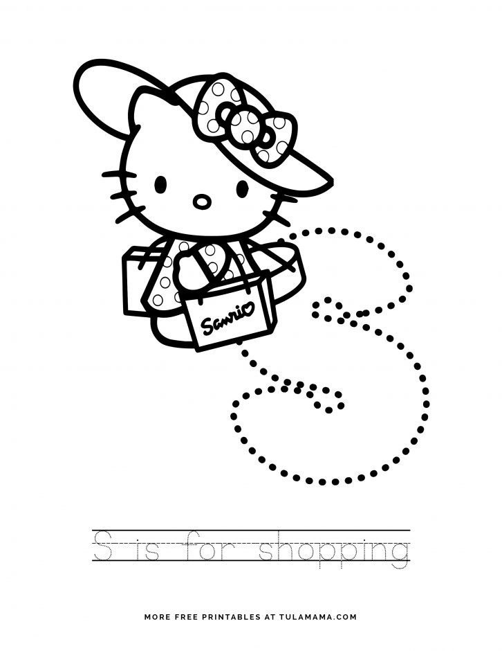 free printable hello kitty tracing letters worksheets tulamama
