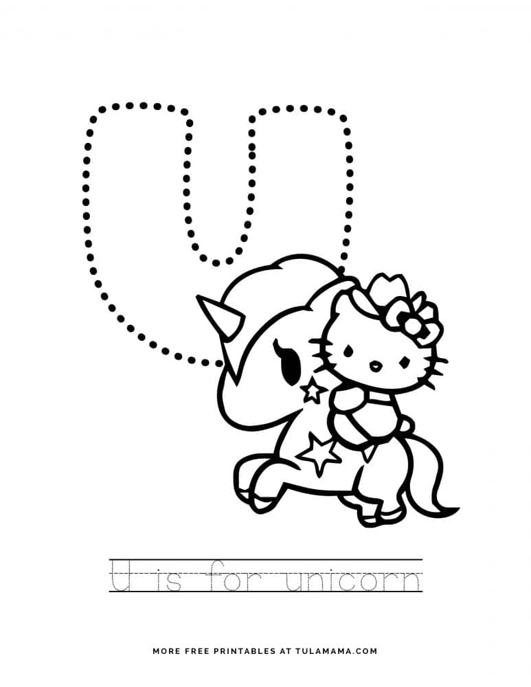 Free Printable Hello Kitty Tracing Letters Worksheets Tulamama | Images ...