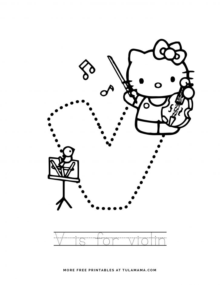 free printable hello kitty tracing letters worksheets tulamama