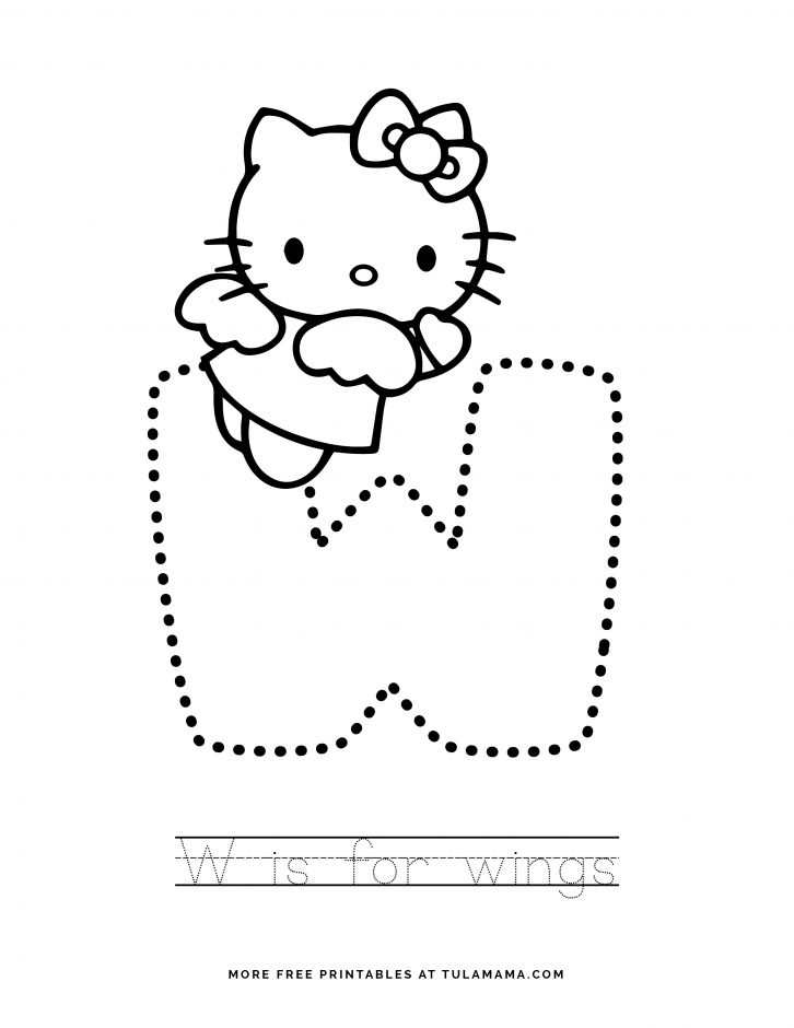 free printable hello kitty tracing letters worksheets tulamama