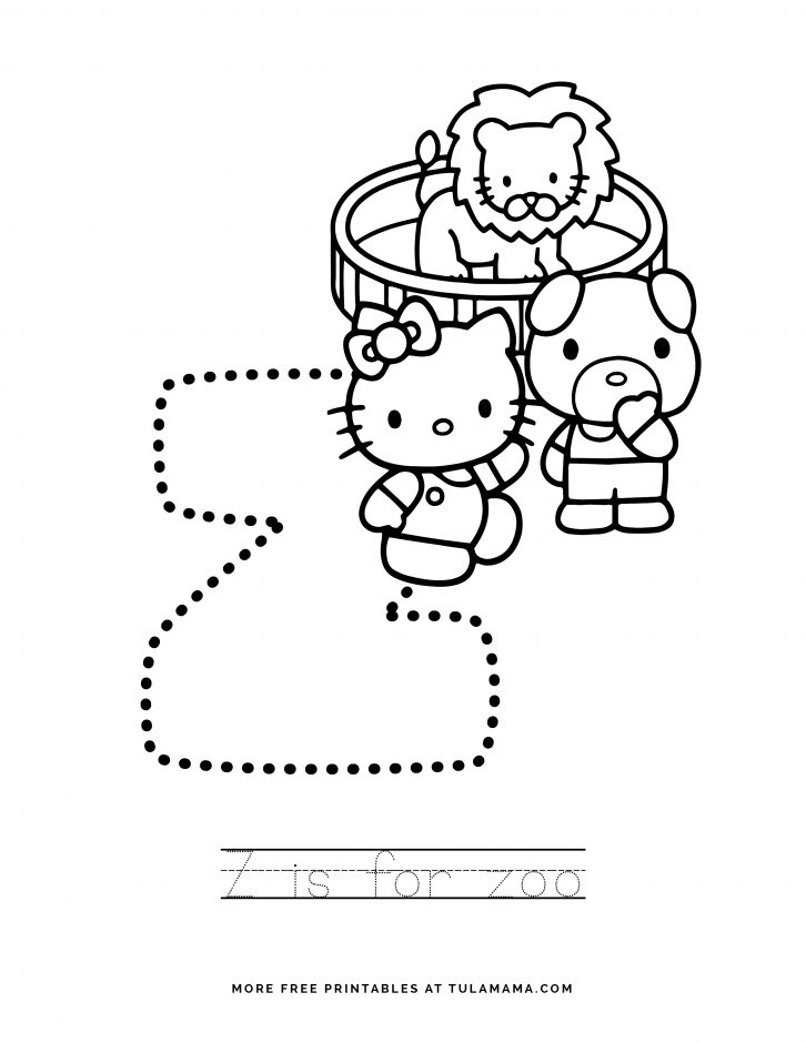 Download Free Printable Hello Kitty Tracing Letters Worksheets - Tulamama