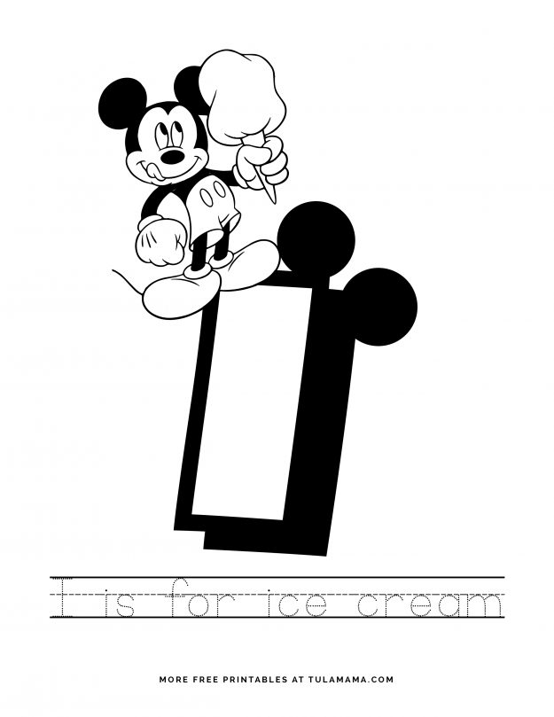 free printable mickey mouse abc letter tracing for