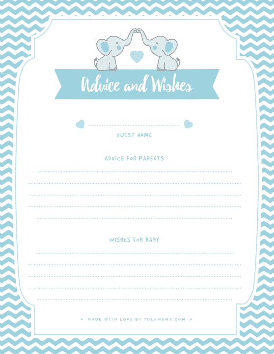 Free Printable Baby Shower Wishes For Baby Cards Tulamama