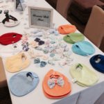 baby shower activities - bow ties on bibs