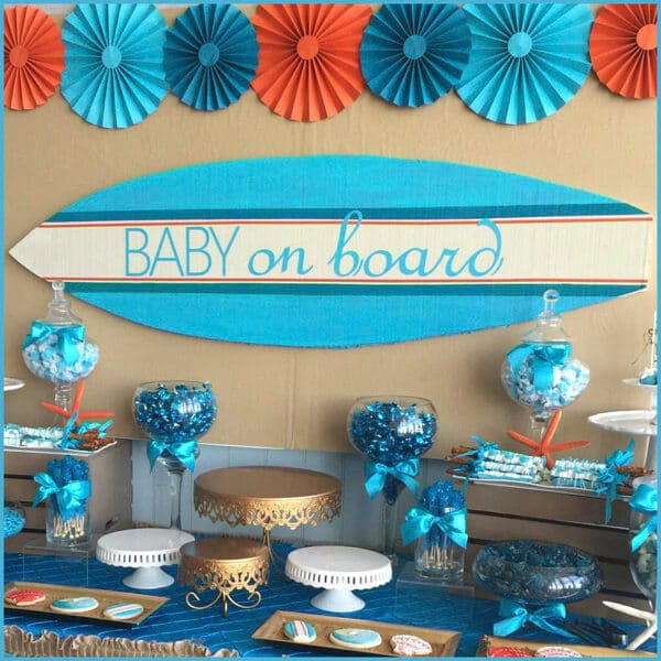  Baby on Board Baby Shower Backdrop for Boys Summer