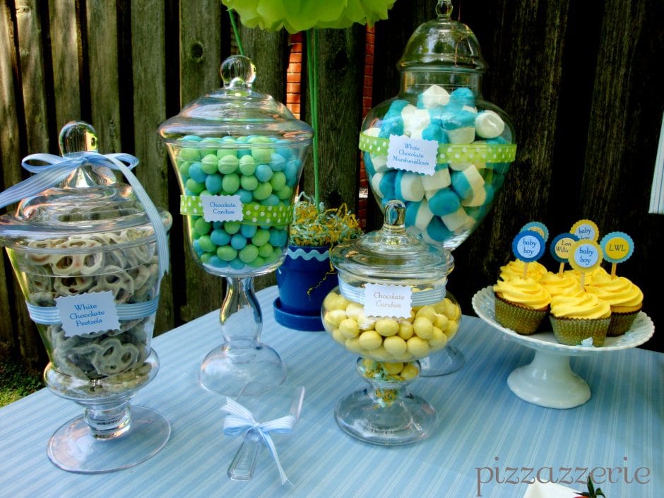 blue baby shower decorations