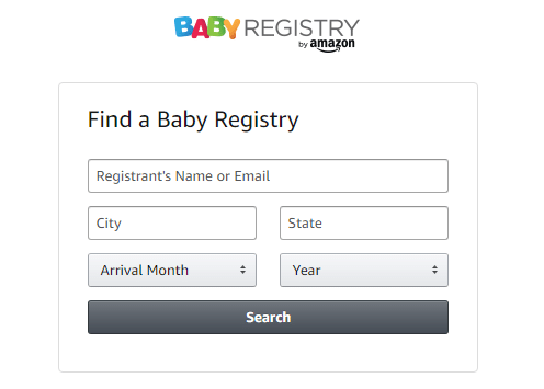 amazon find a registry baby