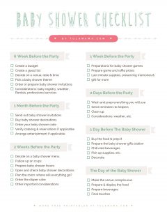 The Only Baby Shower Checklist You Will Need! - Tulamama