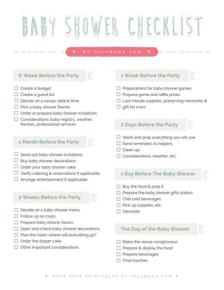 The Only Baby Shower Checklist You Will Need Tulamama