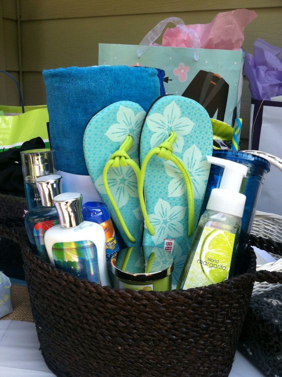 Beach themed gift basket