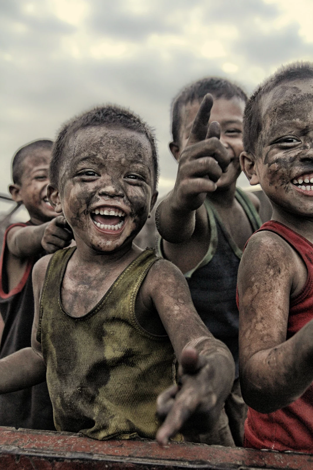 dirty children laughing