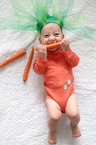 Baby Halloween costumes for girls and for boys. Lots of funny and unique ideas for twins, for mom and baby, for newborns, for baby in a stroller or baby in a carrier or wagon. #babyhalloween #costumes #scary