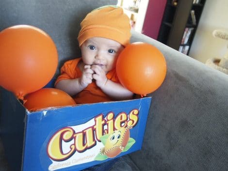 Baby Halloween costumes for girls and for boys. Lots of funny and unique ideas for twins, for mom and baby, for newborns, for baby in a stroller or baby in a carrier or wagon. #babyhalloween #costumes #scary