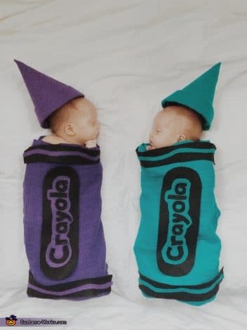 Baby Halloween costumes for girls and for boys. Lots of funny and unique ideas for twins, for mom and baby, for newborns, for baby in a stroller or baby in a carrier or wagon. #babyhalloween #costumes #scary
