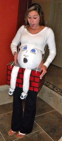 Pregnant Halloween Costumes | Click to see tons of cute and funny costume ideas for couples, family, with toddler and painted belly. See "scary" costumes, zombie, pregnant skeleton, unicorn, kangaroo, avocado, pumpkin, Disney, Monsters Inc... and much more.