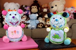 Teddy bear diaper cake