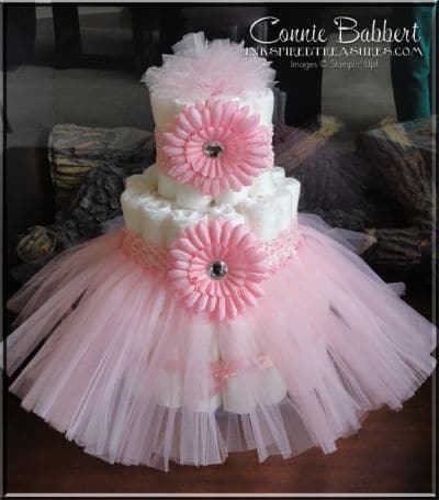 Instructions on How to Make a Diaper Cake for a Baby Girl - YouTube