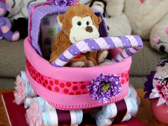 baby carriage diaper cake instructions