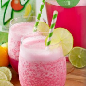 Pink punch recipes are delicious and colorful. Prepare them for birthday party or for baby shower celebrations. You can make them nonalcoholic for kids, with ice cream, with sherbet, and with alcohol too. Included is a recipe for pink punch with pineapple juice, strawberry, and more. #pinkpunch #refreshments