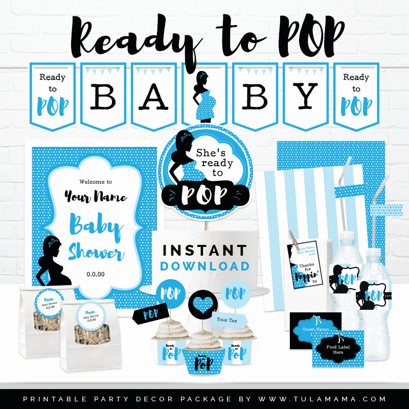 Ready To Pop Baby Shower Printables Blue Tulamama