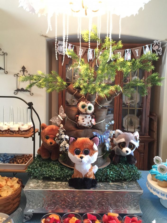 woodland animal baby shower centerpieces