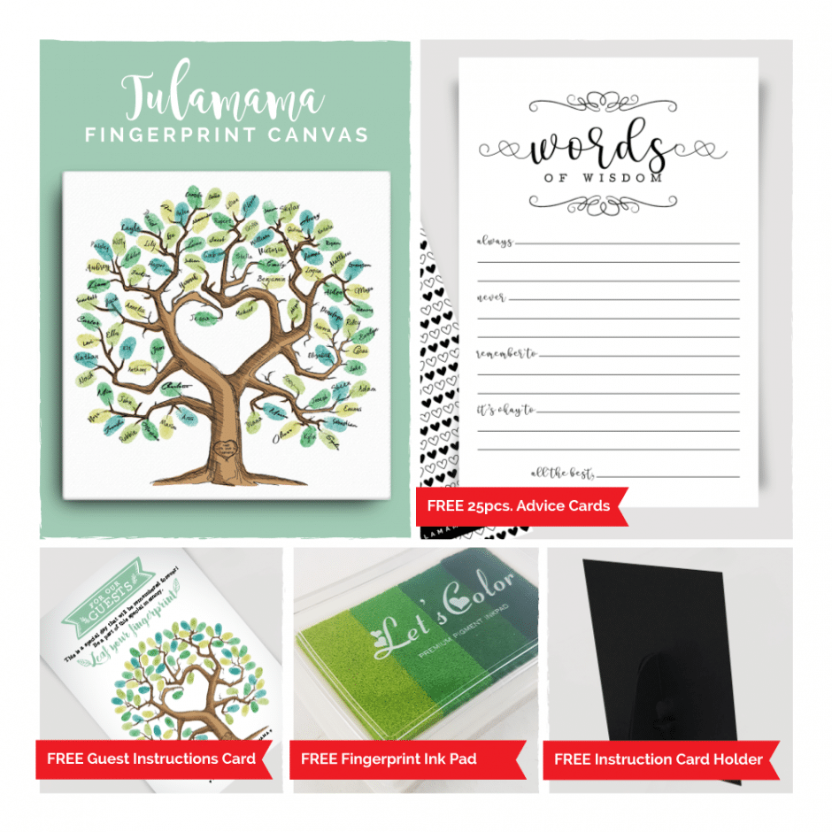 Woodland The Alternative To A Baby Shower Guest Book Fingerprint Tree Canvas With 25 Complimentary Good Advice Cards Ink