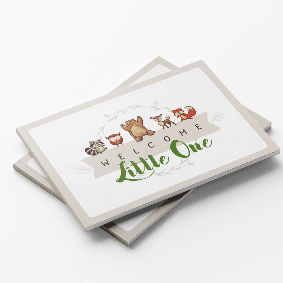 woodland creates theme baby shower guest book