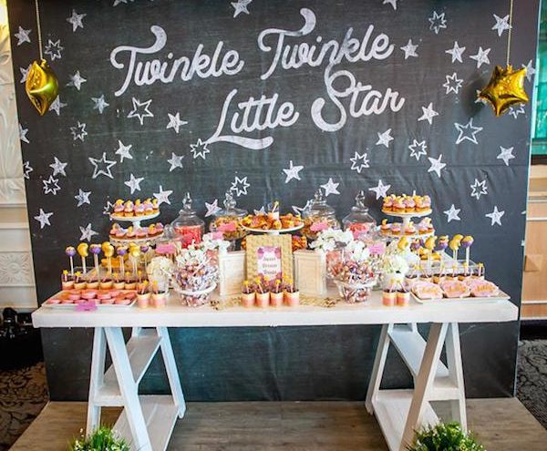 TWINKLE LITTLE STAR CUPCAKE TOPPER Wraps Decorations Baby Shower Party Room Moon