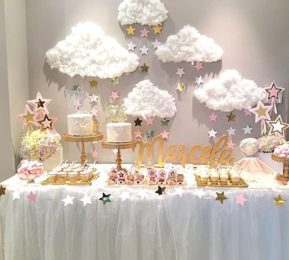Twinkle Twinkle Little Star Gender Reveal Dessert Table And Decor Star ...